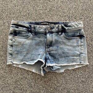 Express Jean‎ Shorts Women's 6 Low Rise Micro Booty Shortie Cut Off Stretch